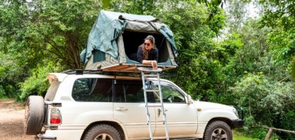 Rooftop tent land cruiser rental in Uganda