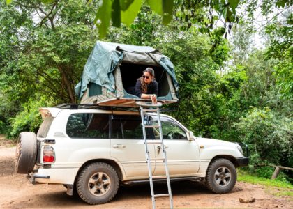 Rooftop tent land cruiser rental in Uganda