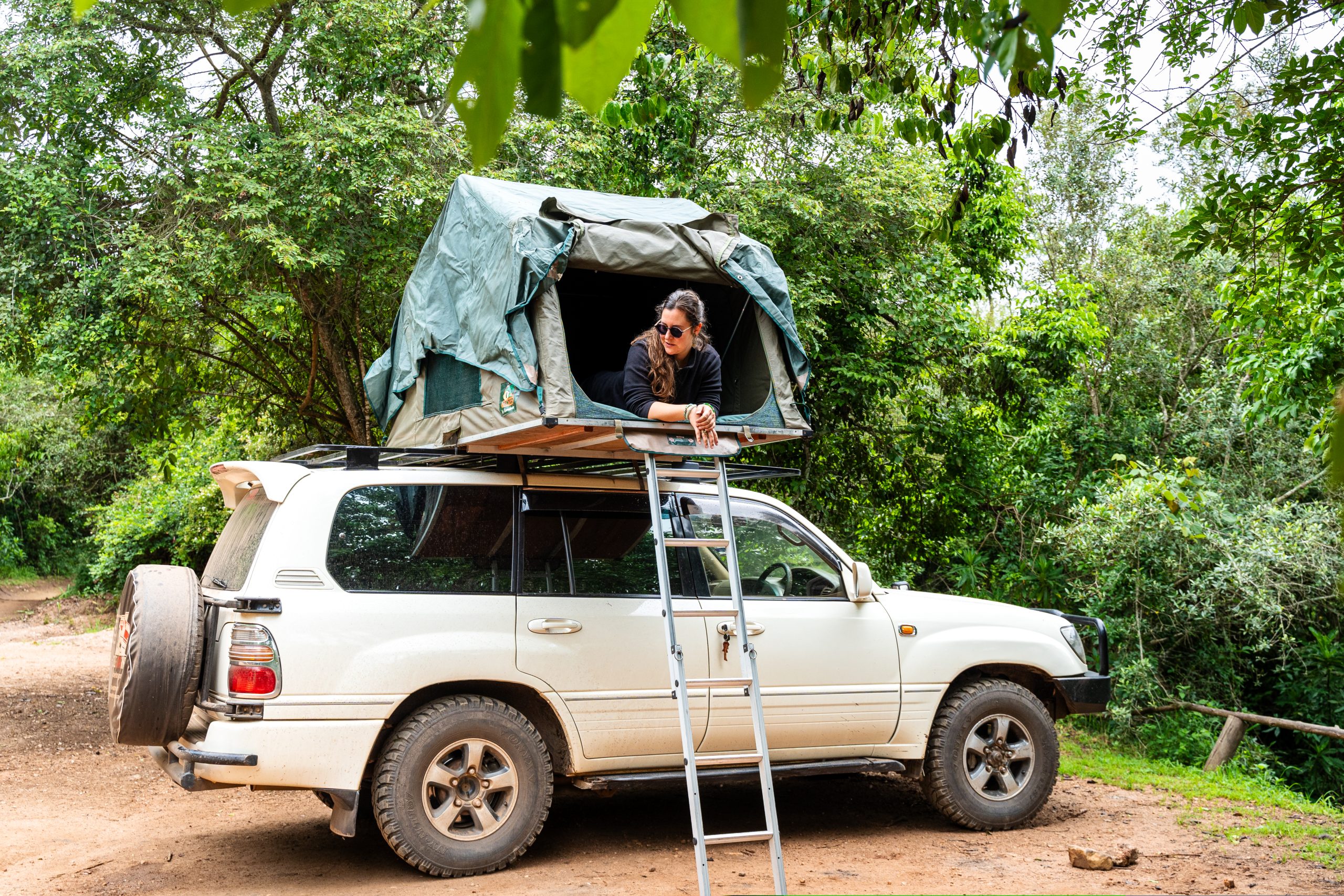 Rooftop tent land cruiser rental in Uganda